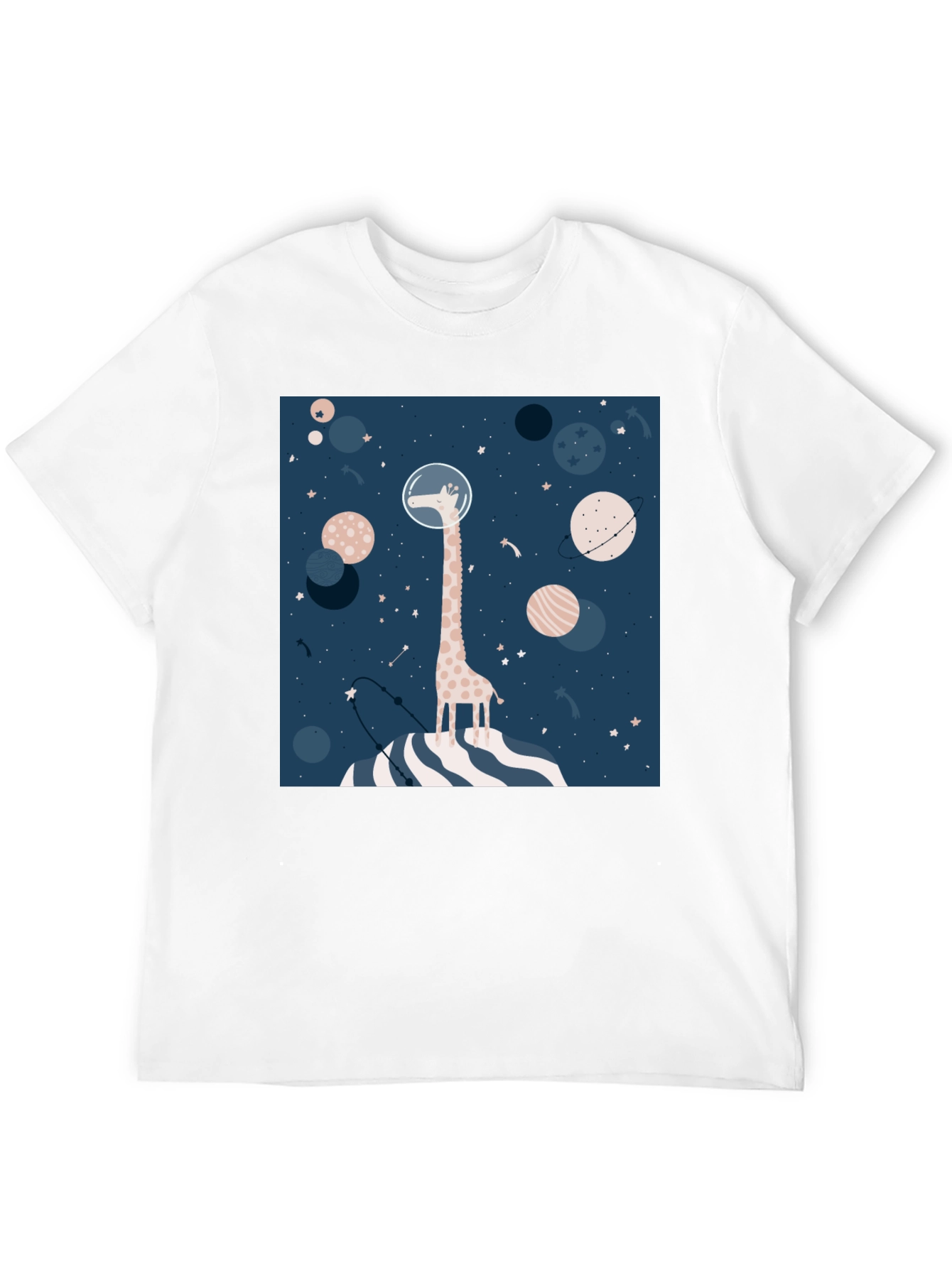 Giraffe Astronaut Graphic Tee - Space Lover T-Shirt