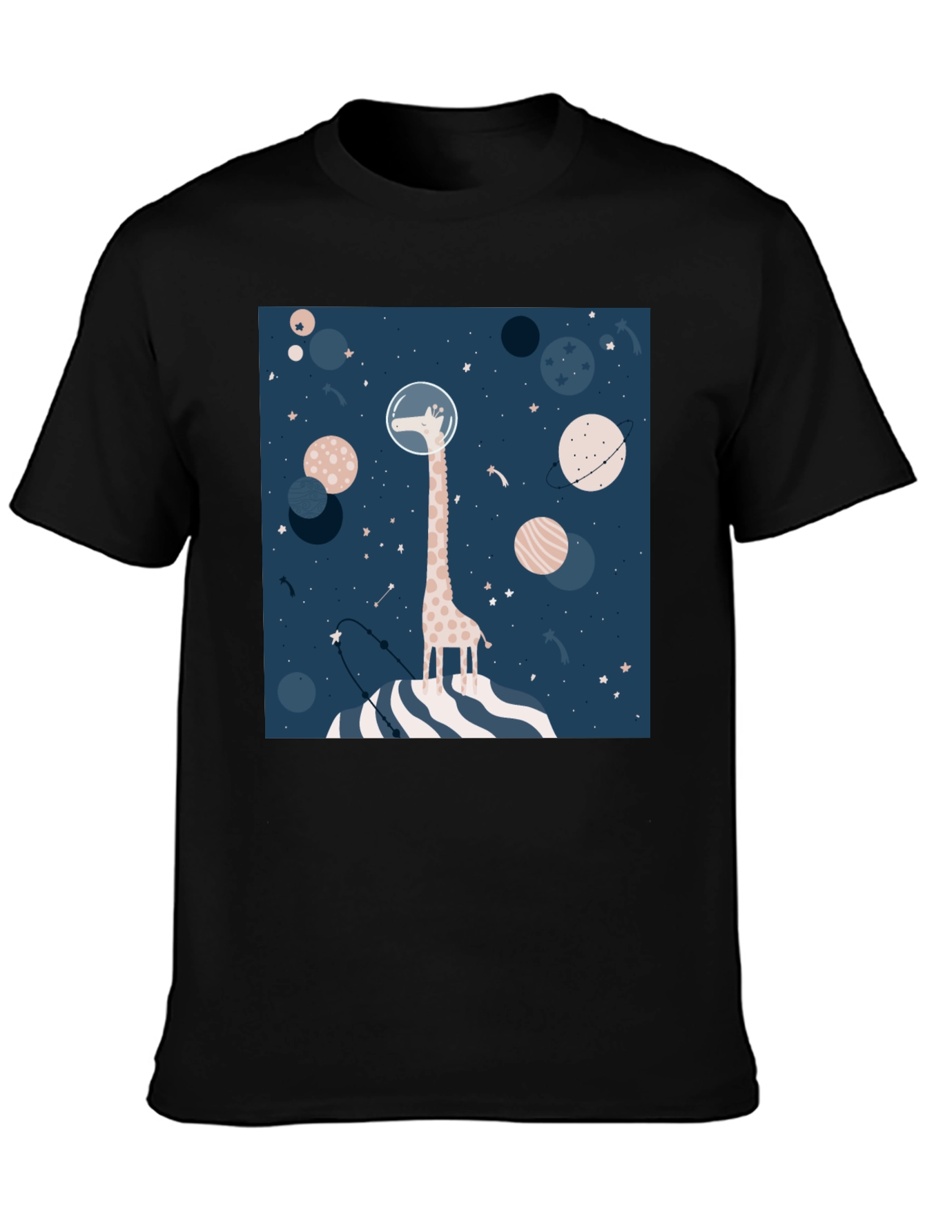 Giraffe Astronaut Graphic Tee - Space Lover T-Shirt