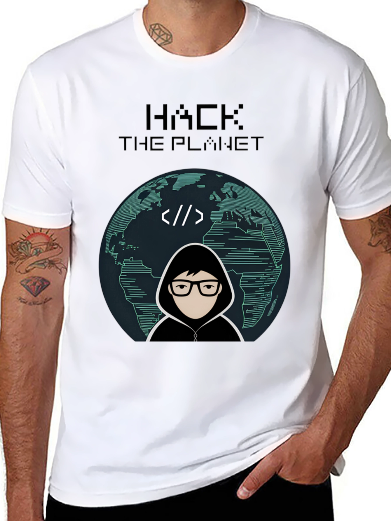 Hack the Planet Graphic Tee - Geek Chic Style