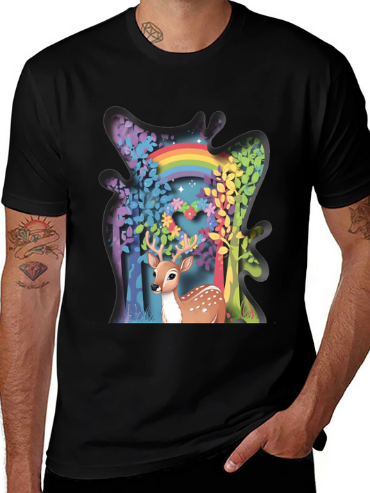 Deer Rainbow Forest Graphic Tee