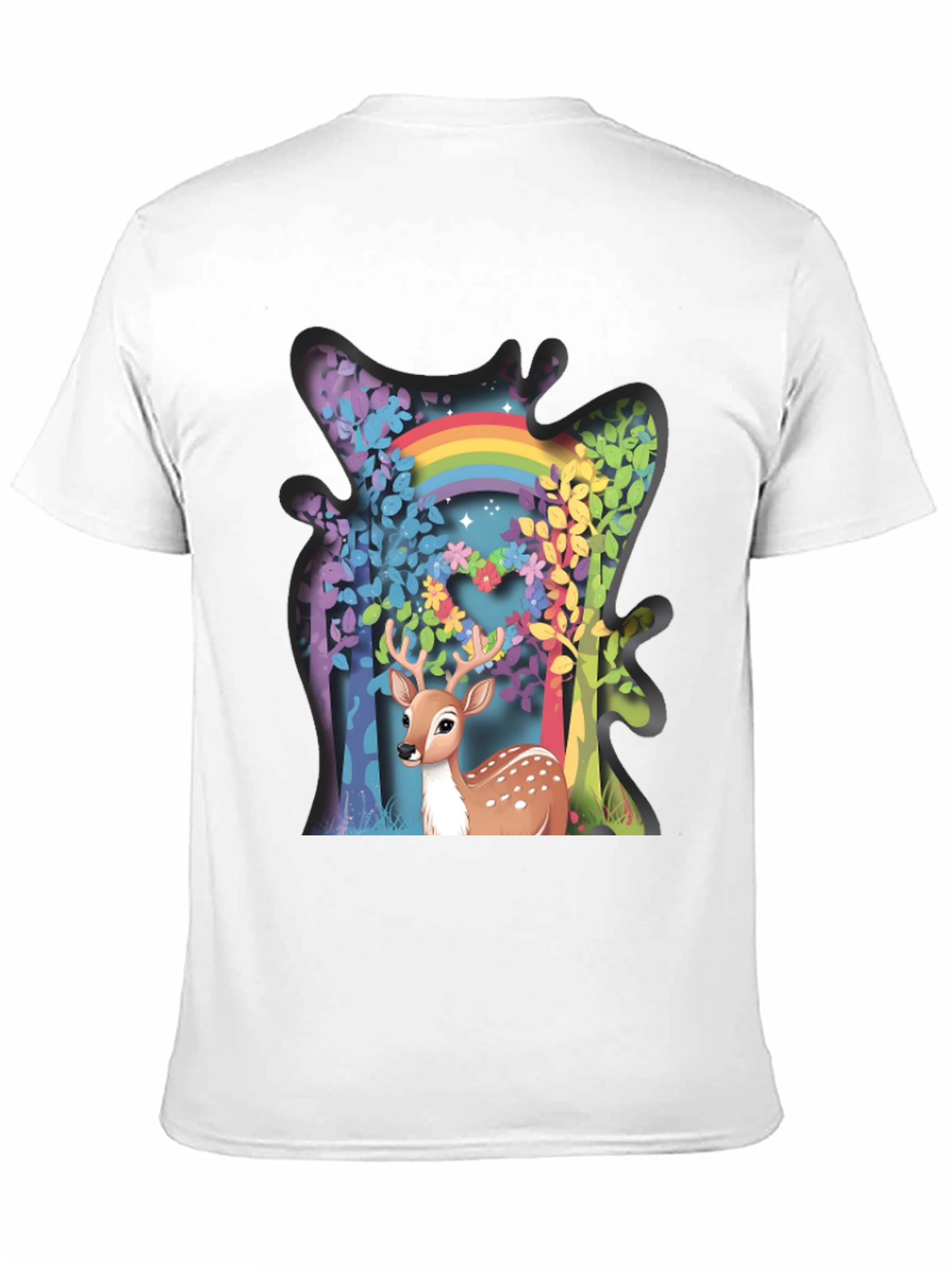 Deer Rainbow Forest Graphic Tee