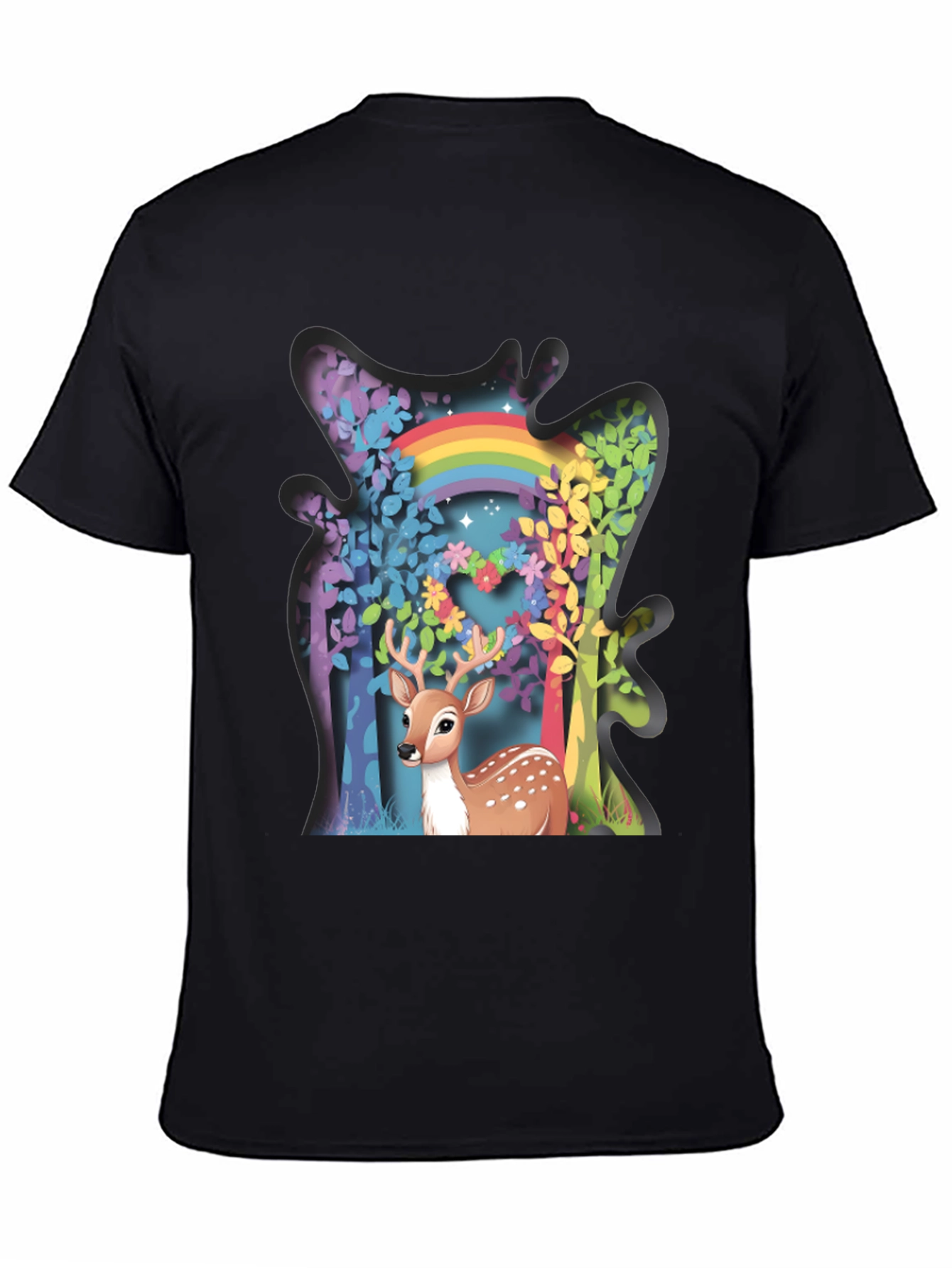 Deer Rainbow Forest Graphic Tee