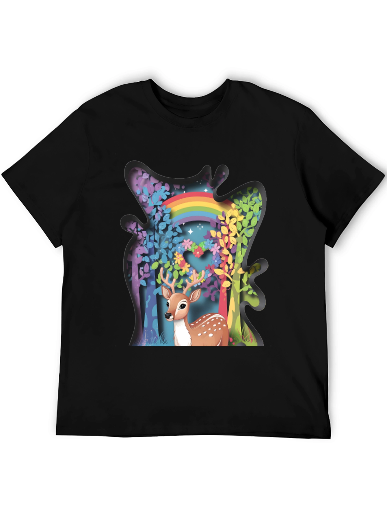 Deer Rainbow Forest Graphic Tee