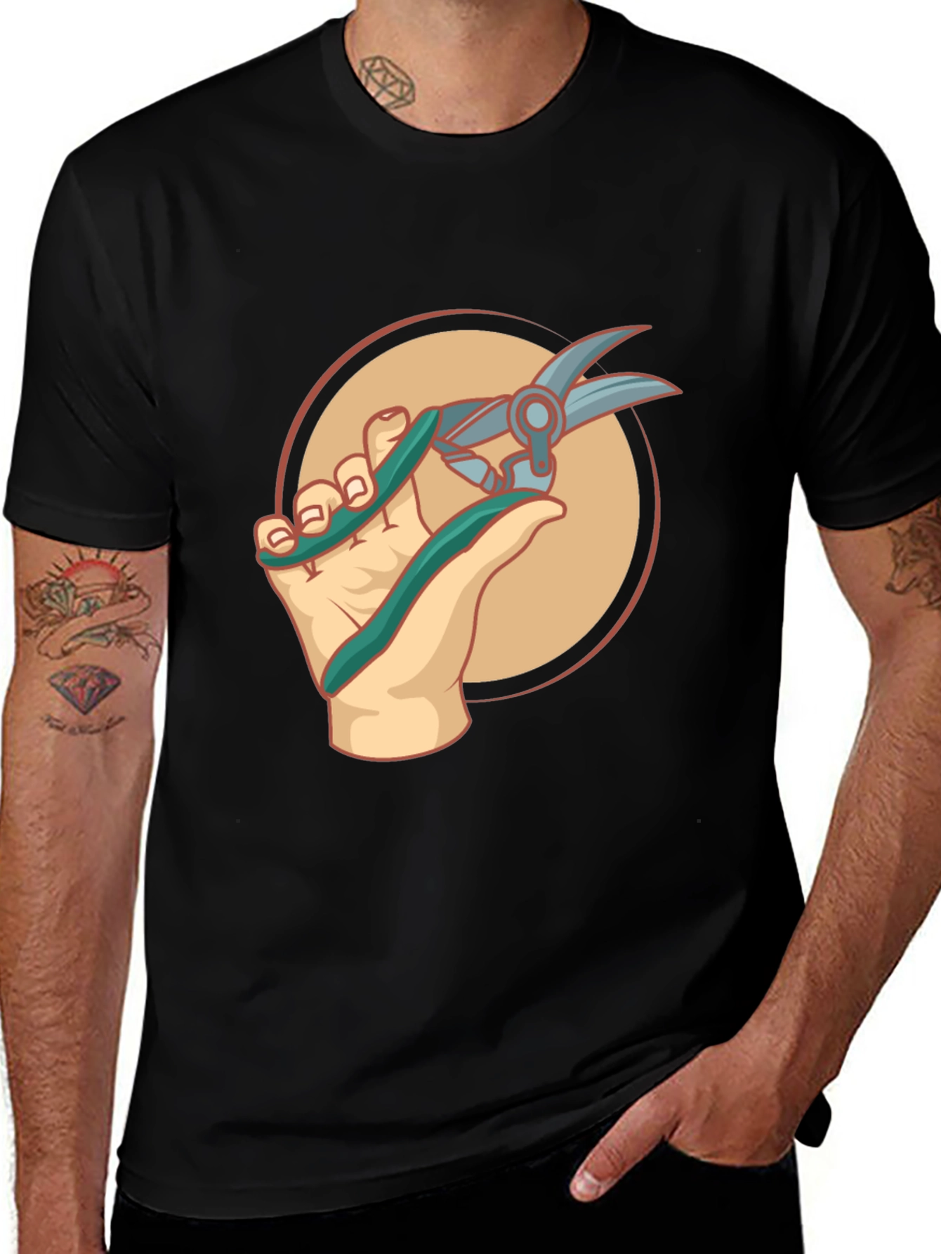 Barber Hand Graphic Tee - Black