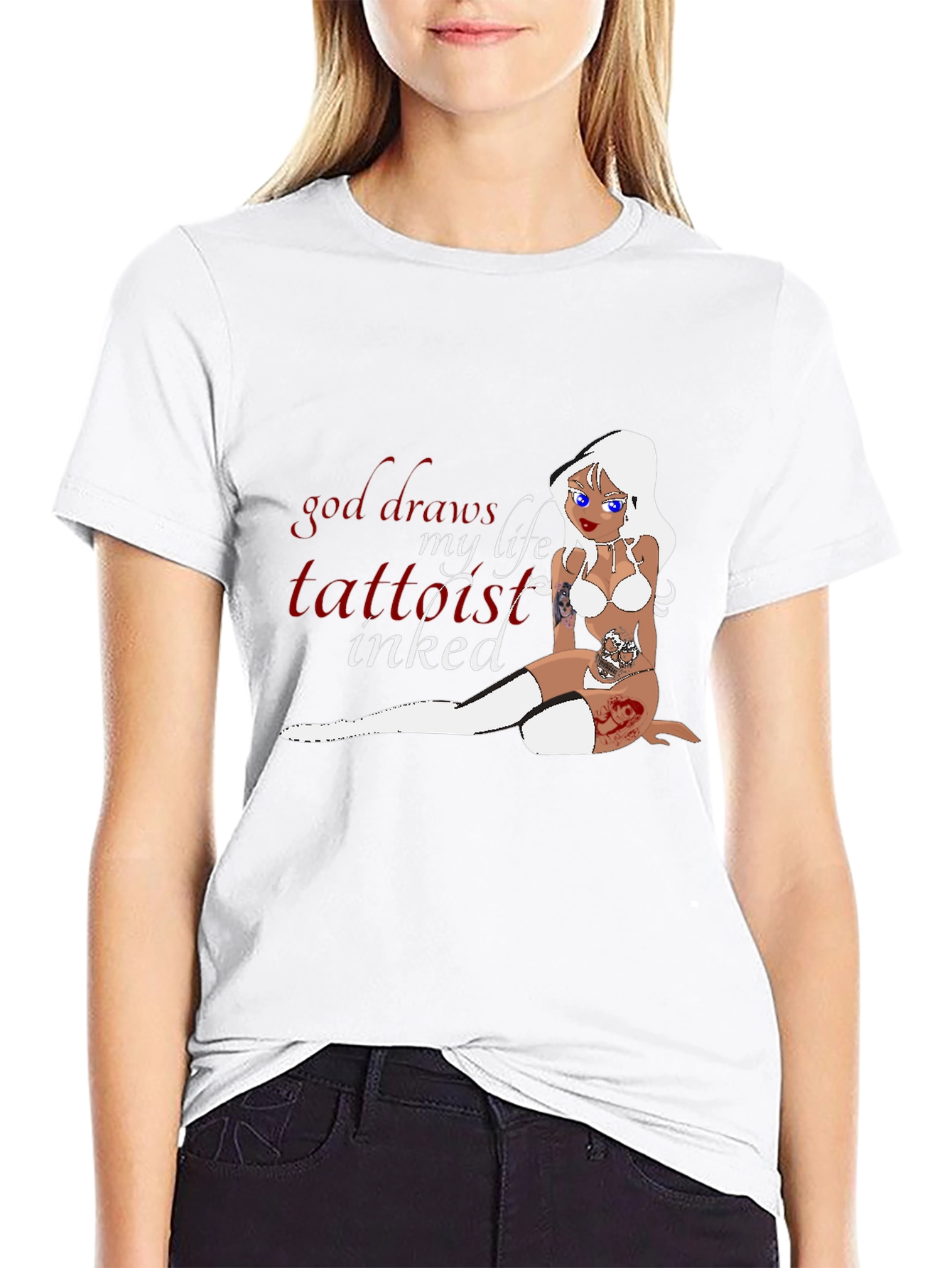 Tattooed Life T-Shirt - Inked Cartoon Girl
