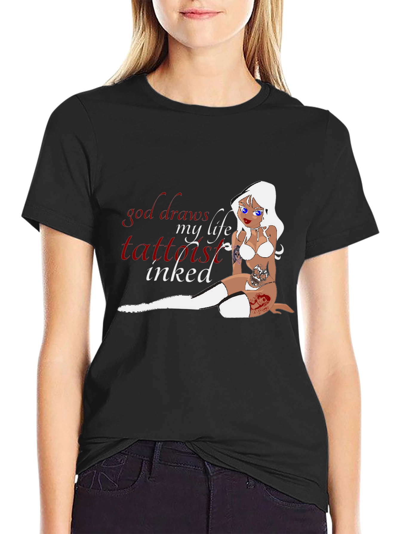 Tattooed Life T-Shirt - Inked Cartoon Girl