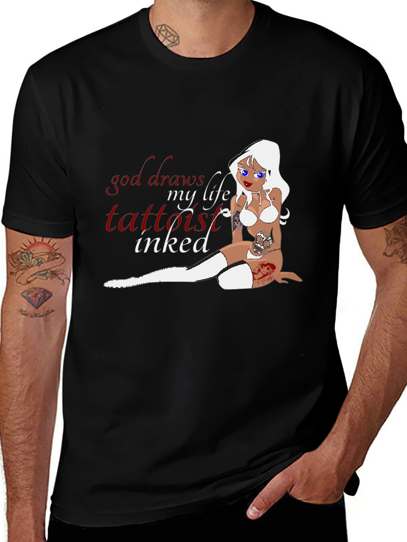 Tattooed Life T-Shirt - Inked Cartoon Girl