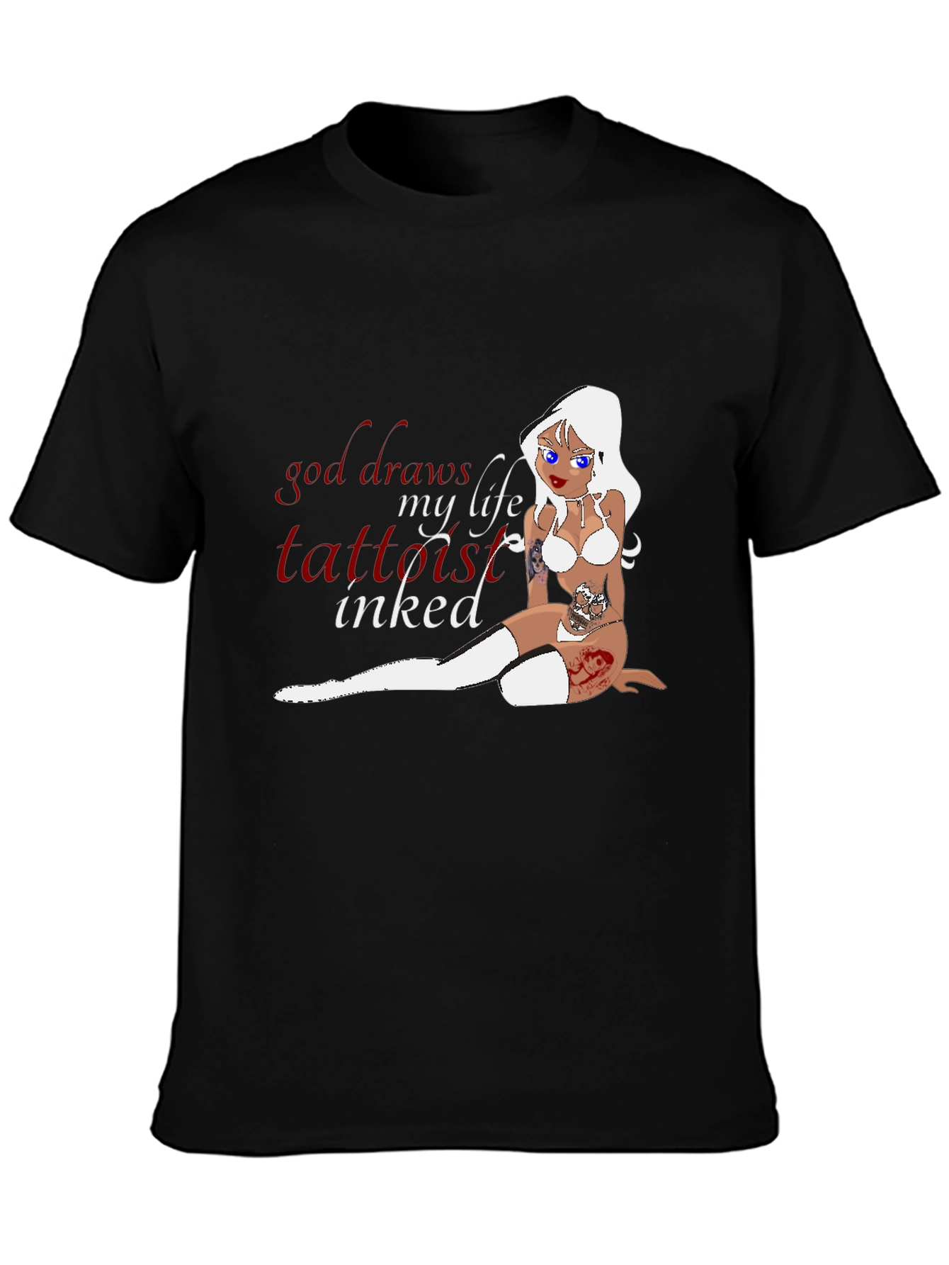 Tattooed Life T-Shirt - Inked Cartoon Girl