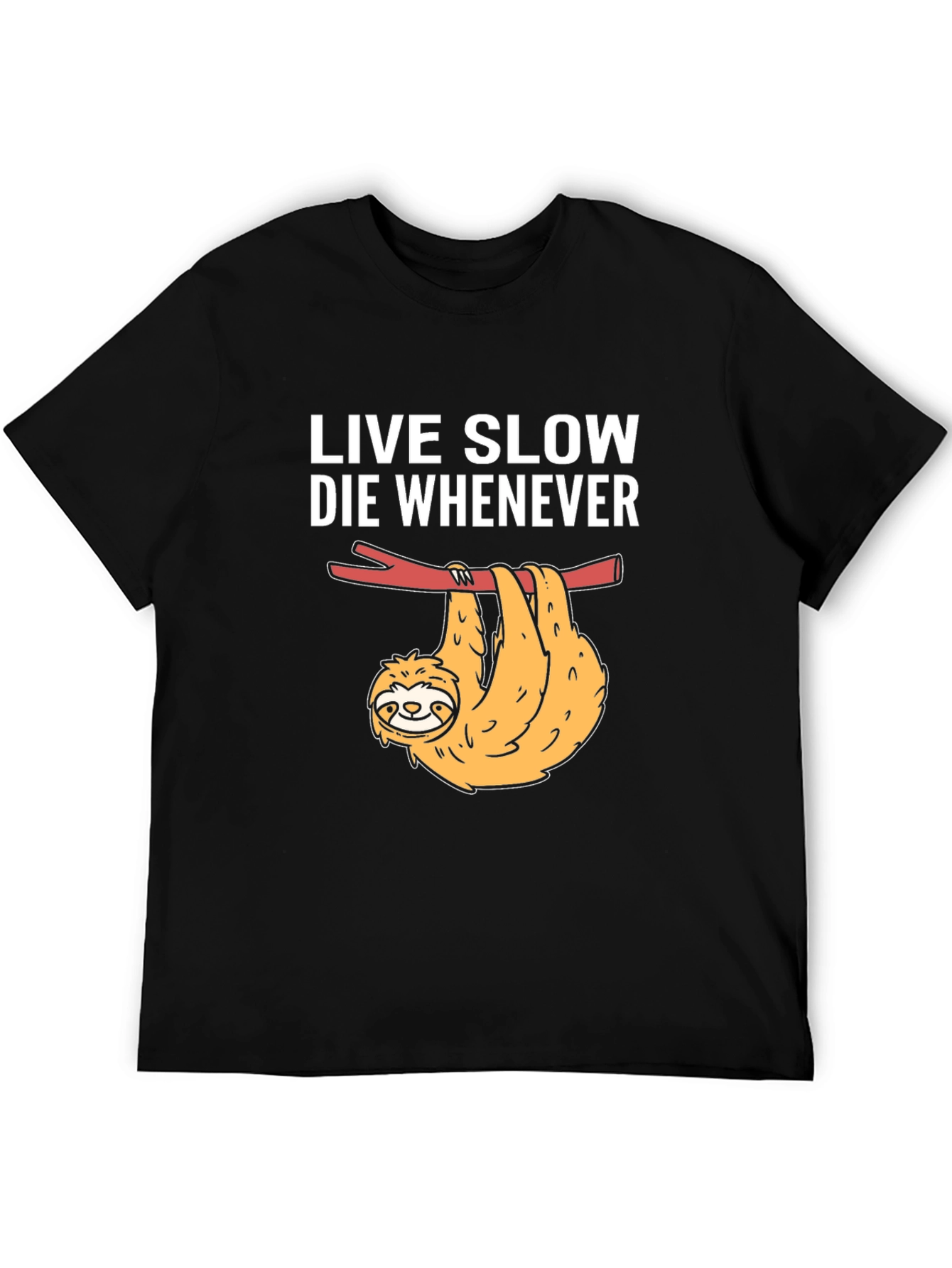 Live Slow Die Whenever Sloth Graphic Tee