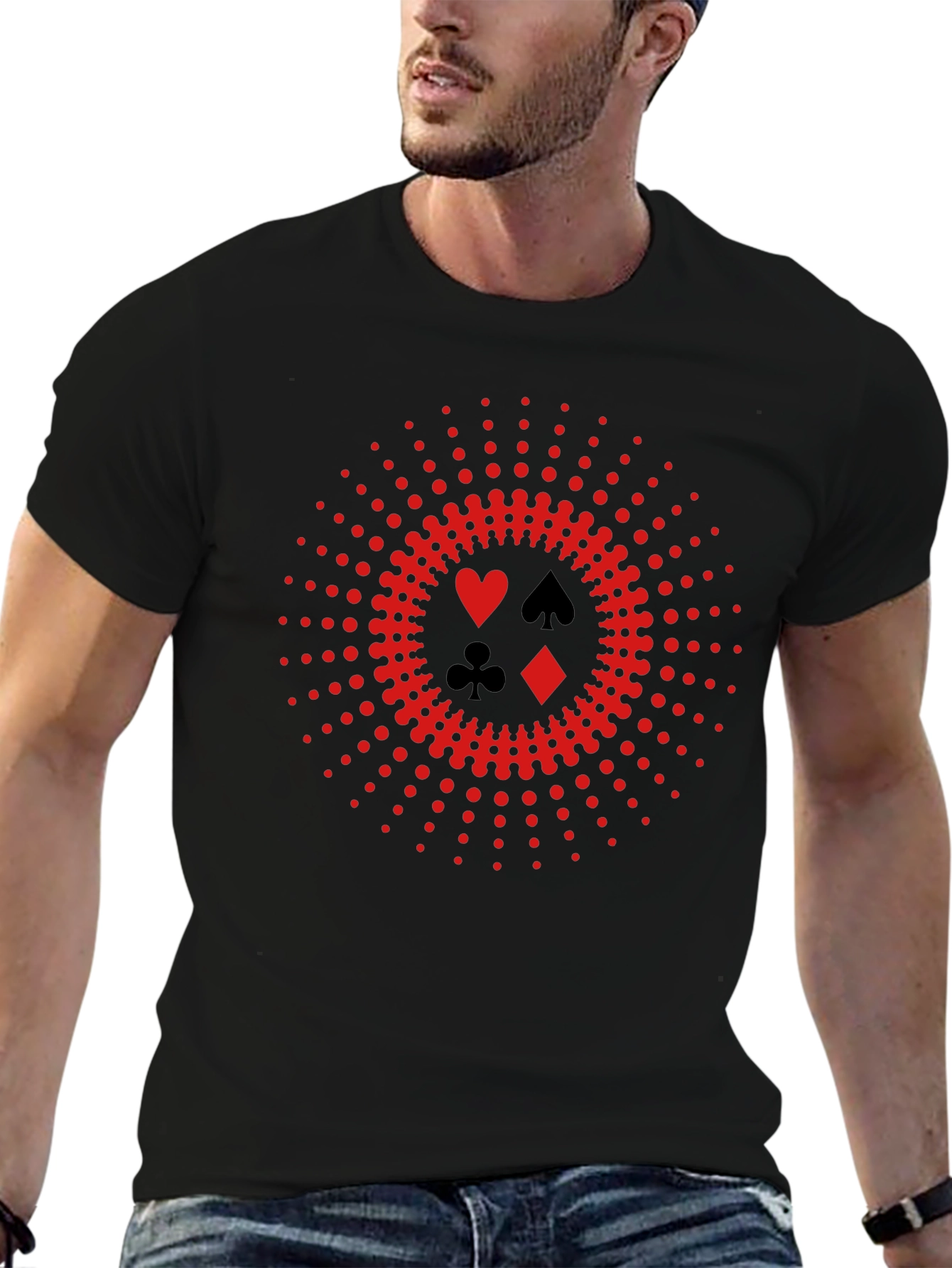 Playing Card Suits Tee - Poker Night Style