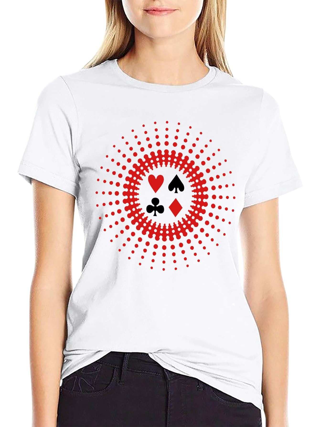 Playing Card Suits Tee - Poker Night Style