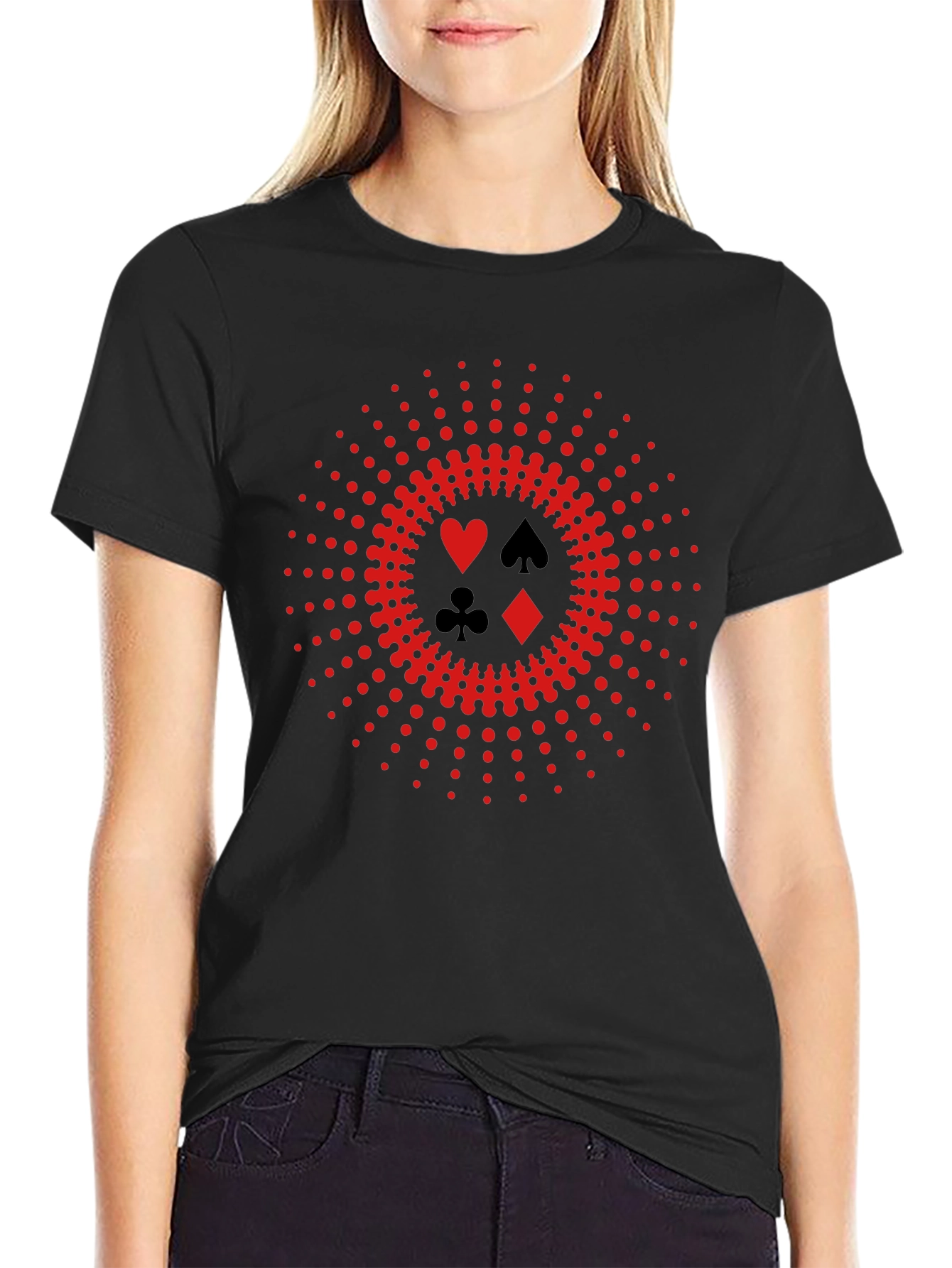 Playing Card Suits Tee - Poker Night Style
