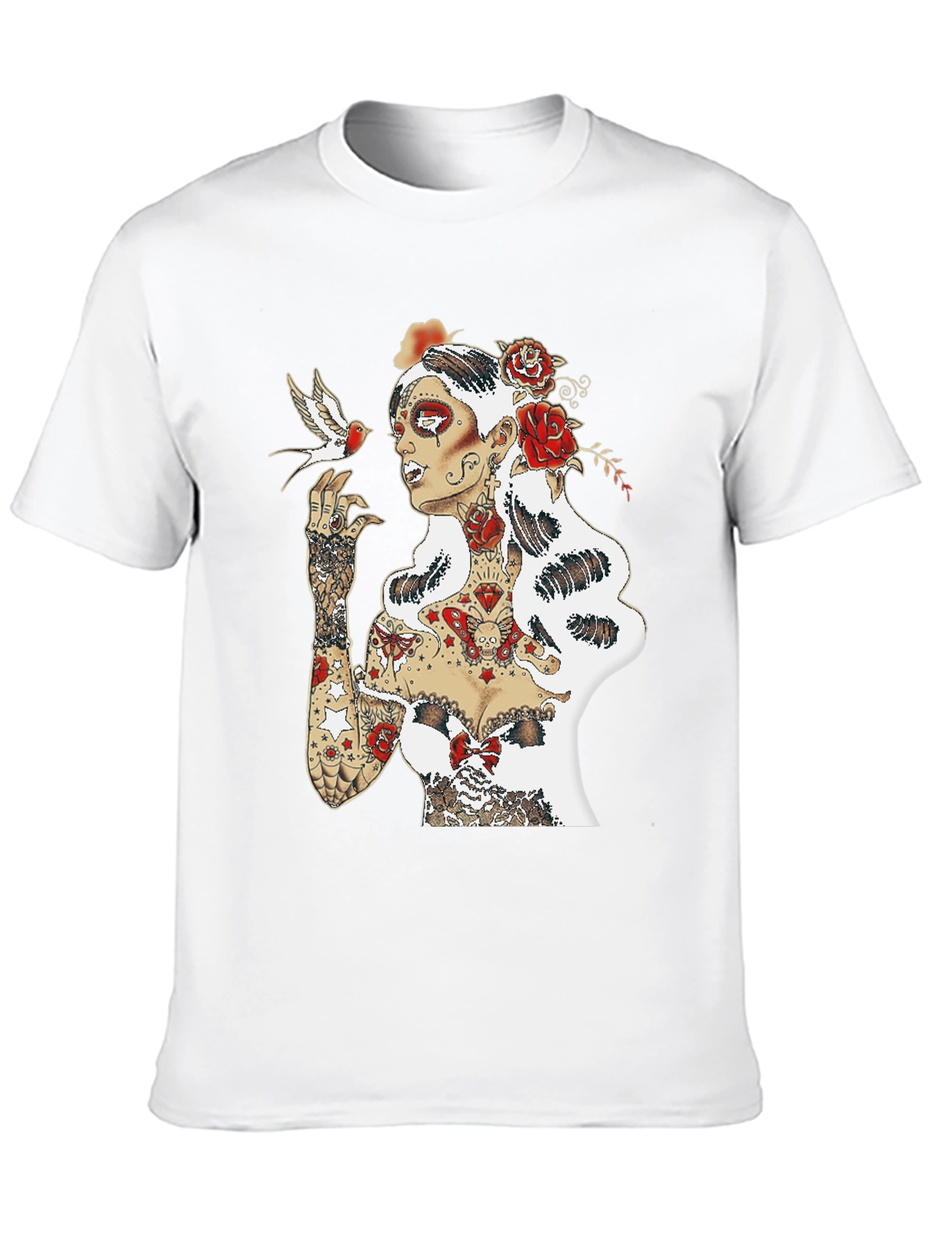 Tattooed Lady Graphic Tee - Black Unisex T-Shirt