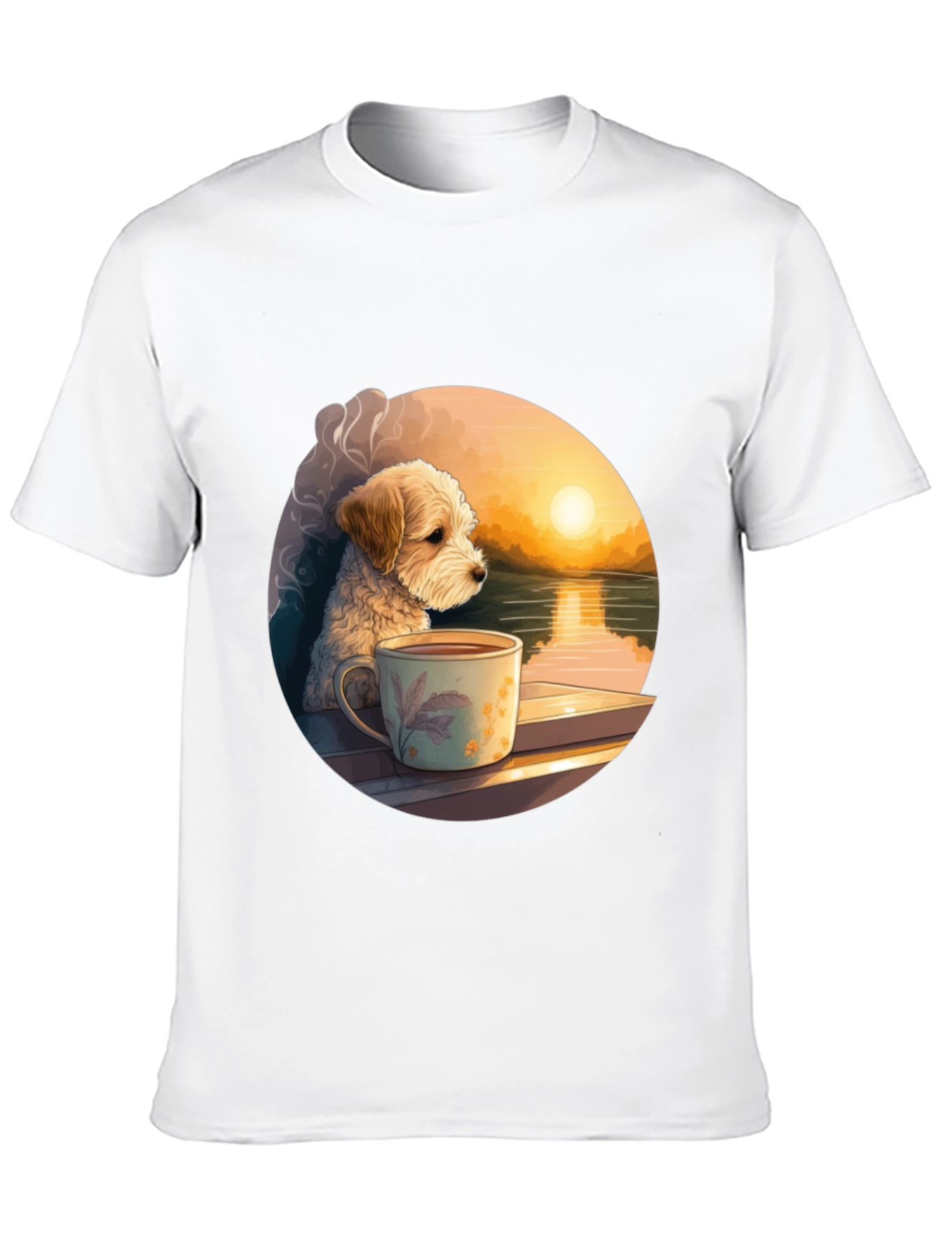 Dog & Coffee Sunset Graphic Tee