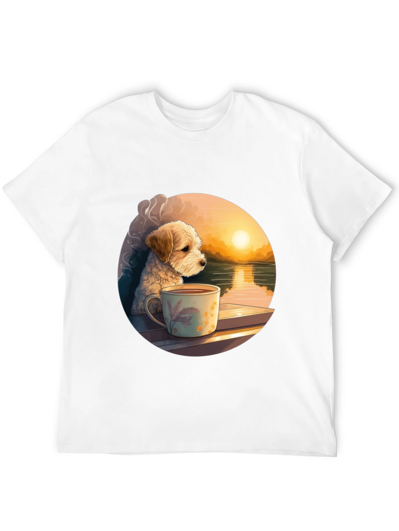 Dog & Coffee Sunset Graphic Tee