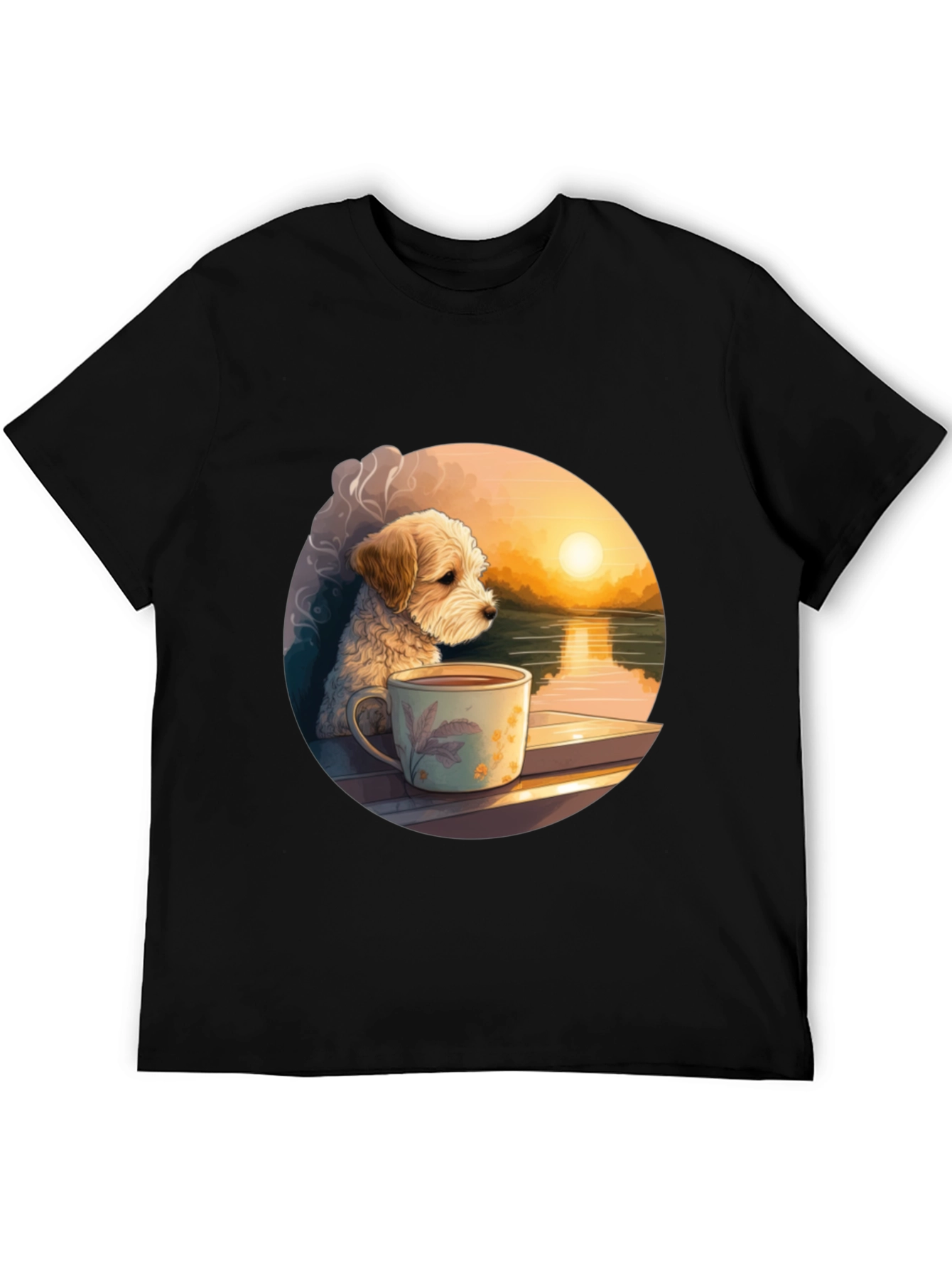 Dog & Coffee Sunset Graphic Tee