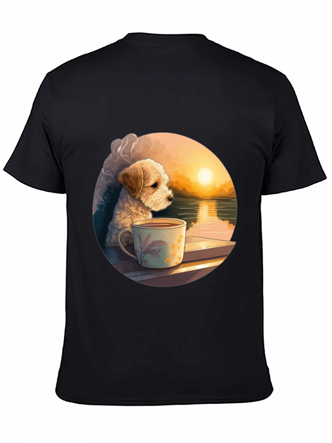 Dog & Coffee Sunset Graphic Tee