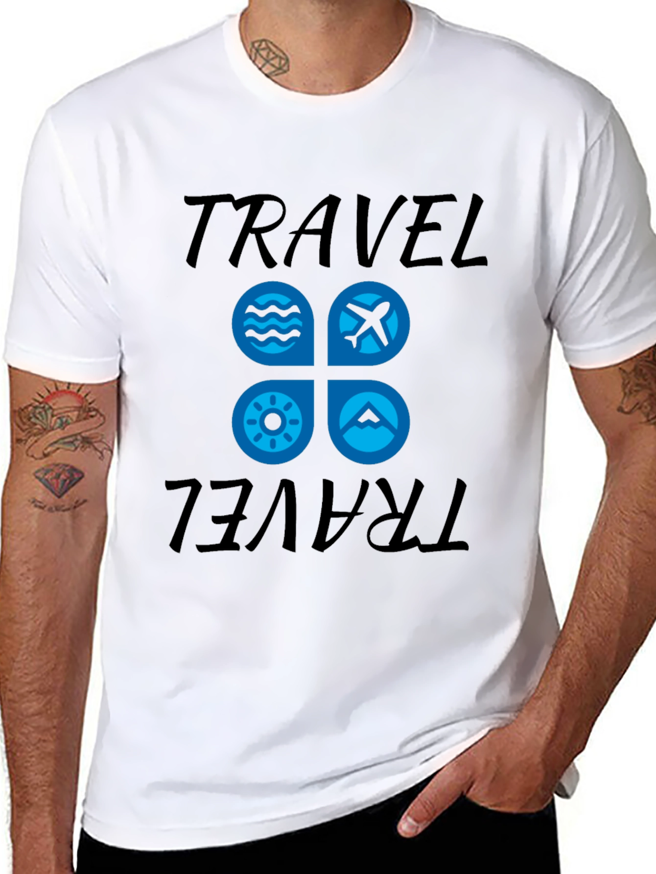 Travel Graphic Black T-Shirt