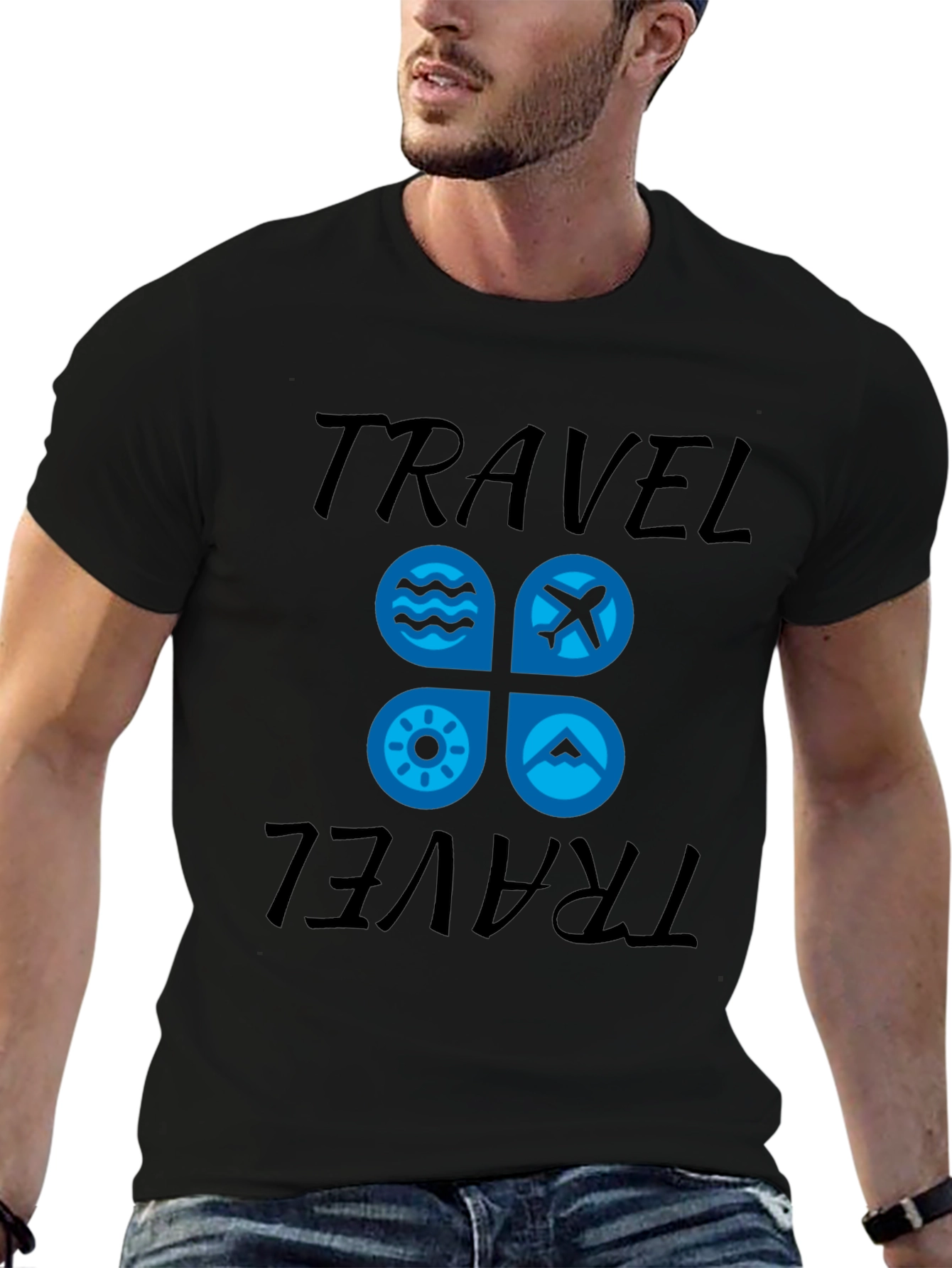 Travel Graphic Black T-Shirt