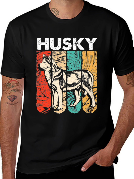 Vintage Husky Dog T-Shirt - Unisex