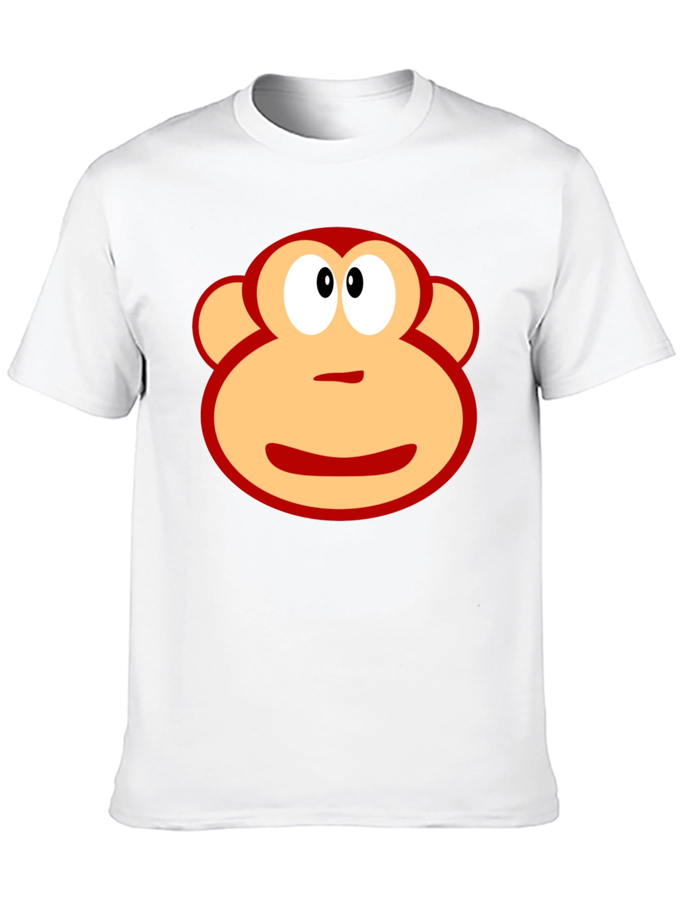 Fun Monkey Face Graphic Black T-Shirt