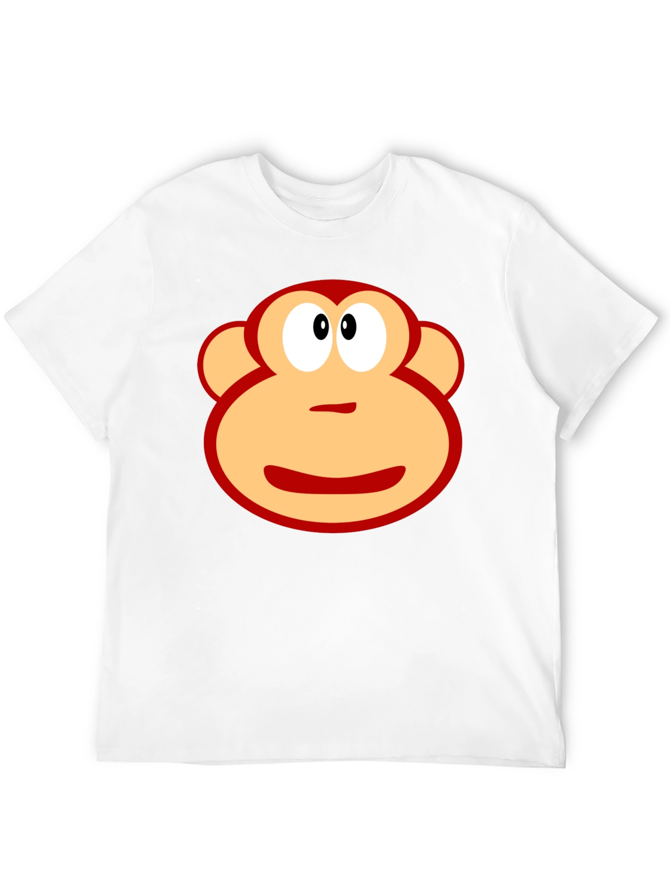 Fun Monkey Face Graphic Black T-Shirt