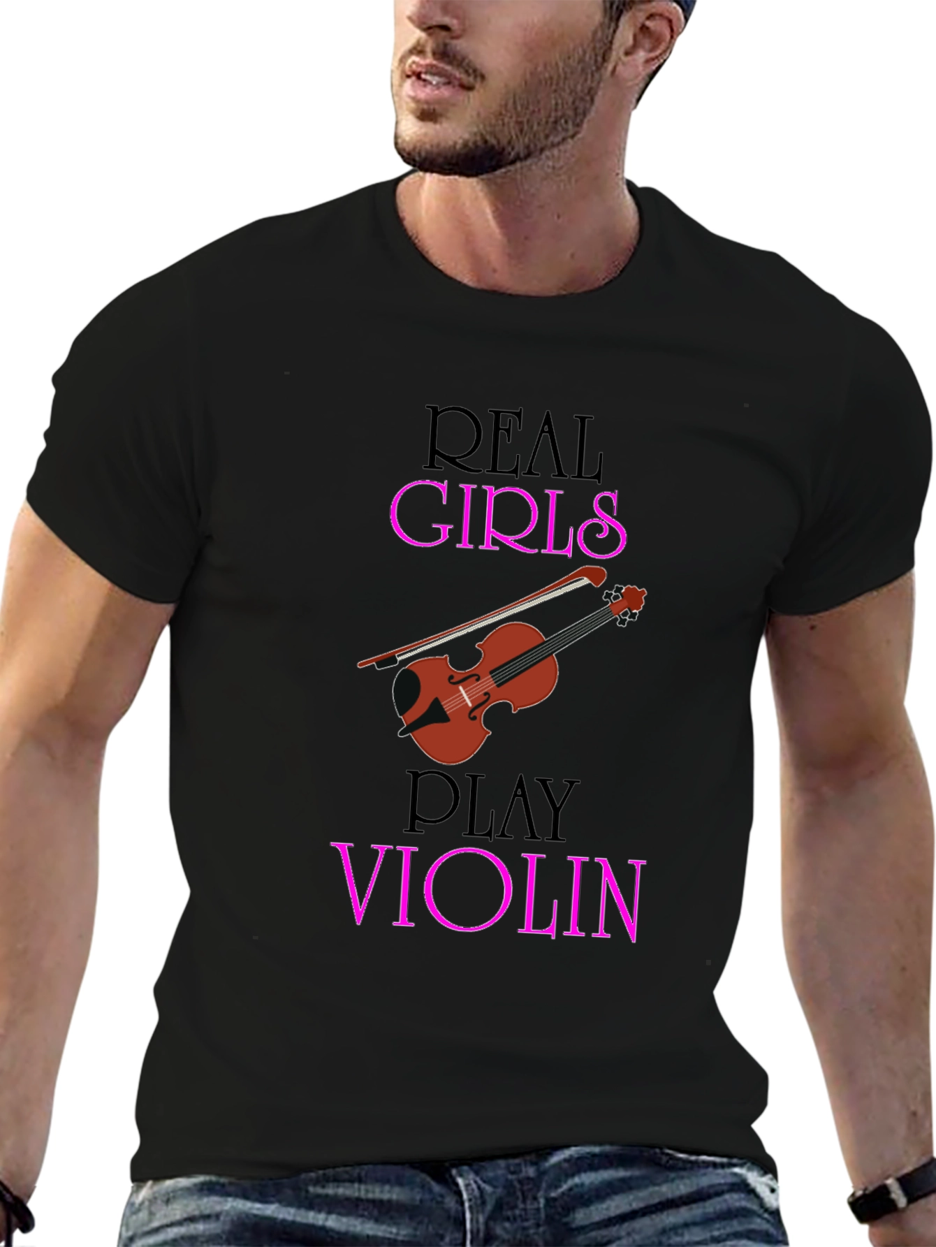 Real Girls Play Violin T-Shirt - Music Lover Tee