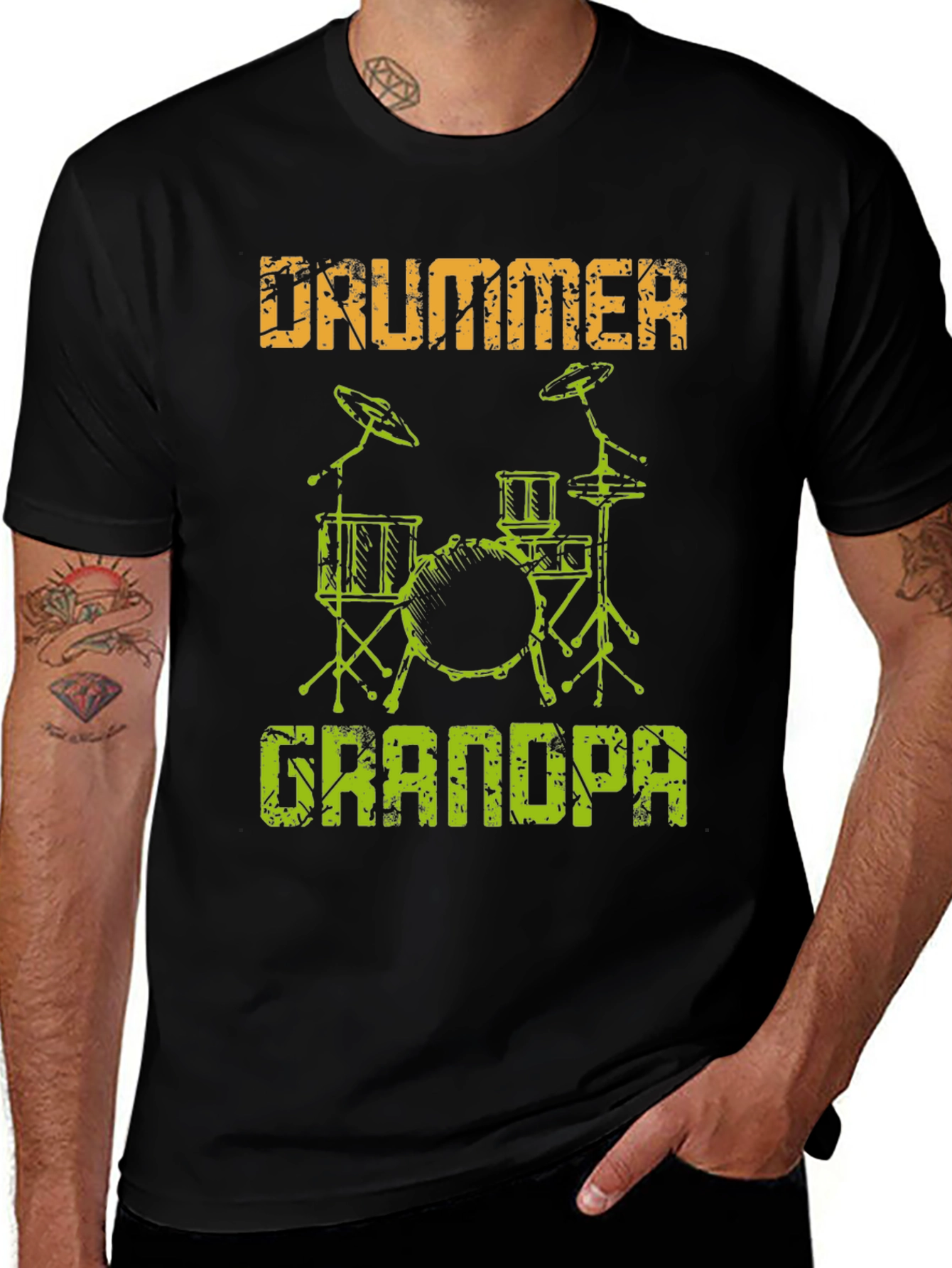 Drummer Grandpa T-Shirt - Rocking Musician Gift
