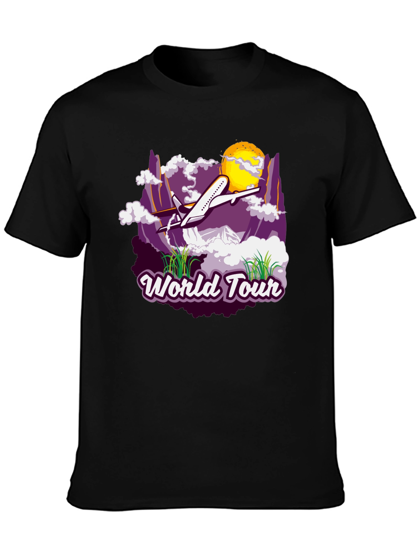 World Tour Graphic T-Shirt - Airplane Design