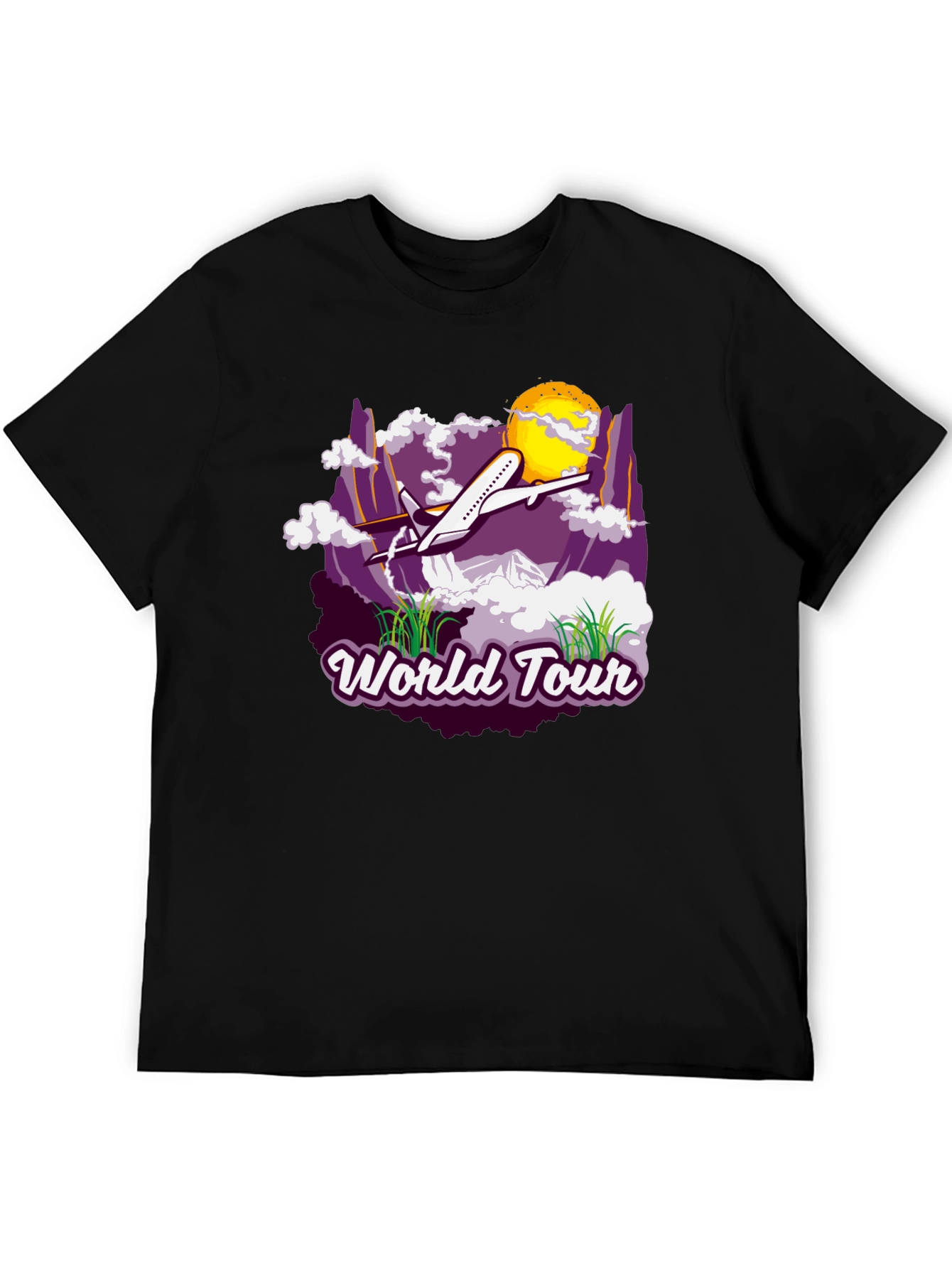World Tour Graphic T-Shirt - Airplane Design