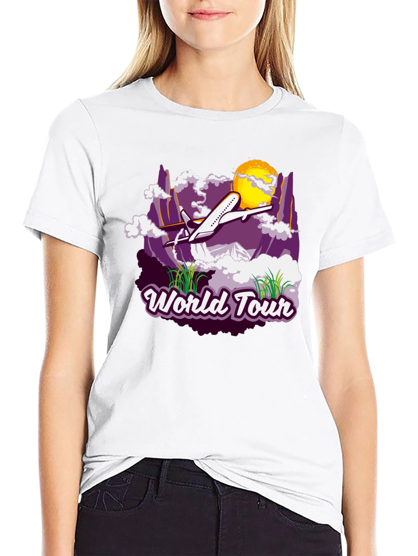 World Tour Graphic T-Shirt - Airplane Design