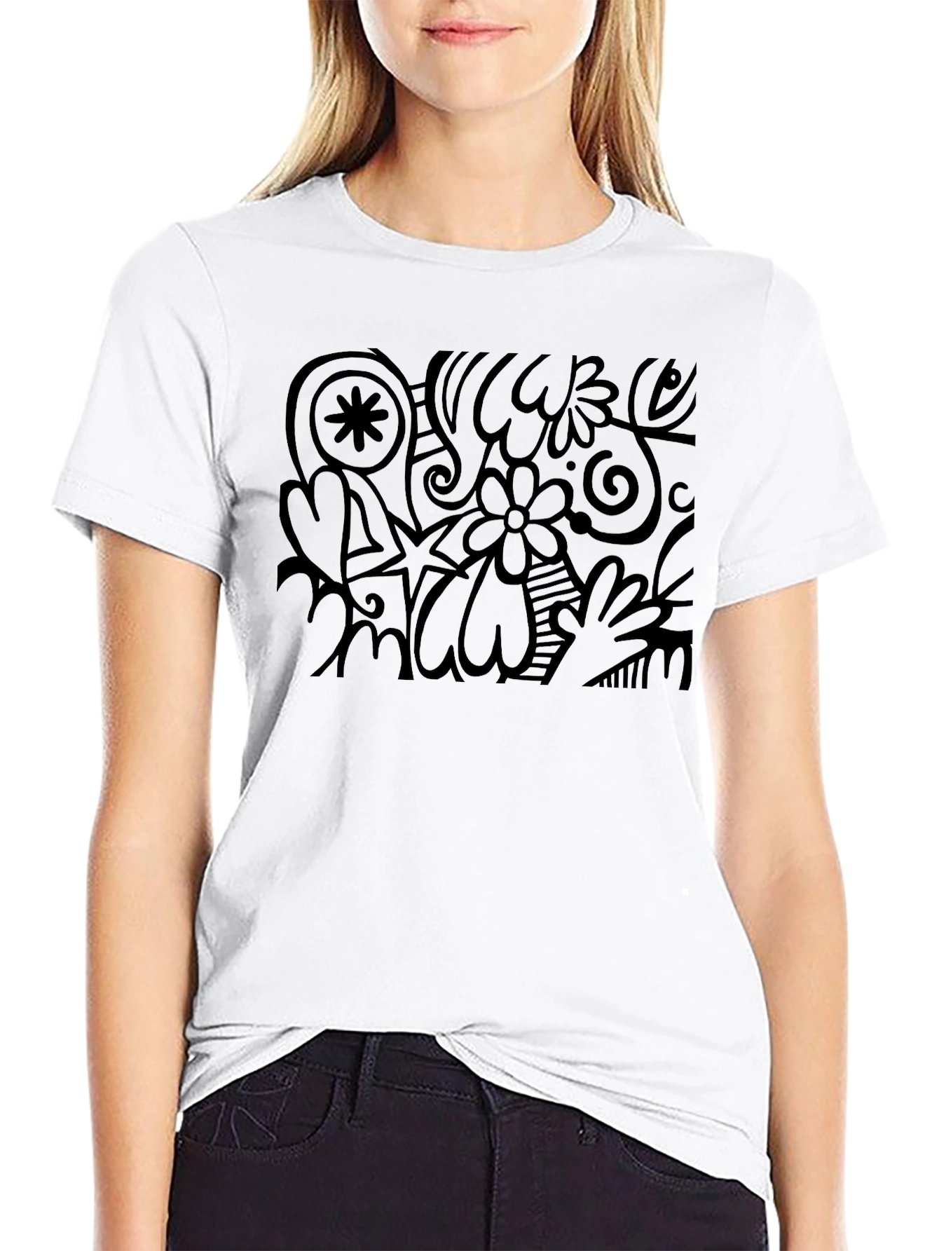 Abstract Black Graphic Tee