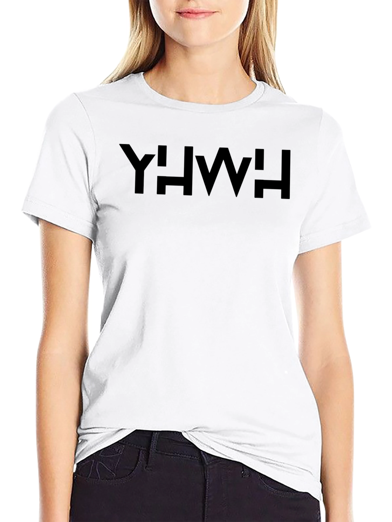YHWH T-Shirt Black Cotton Casual Graphic Tee