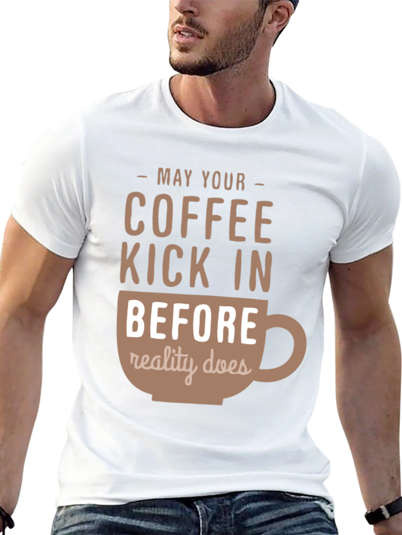 Coffee Kick In T-Shirt - Funny Caffeine Tee