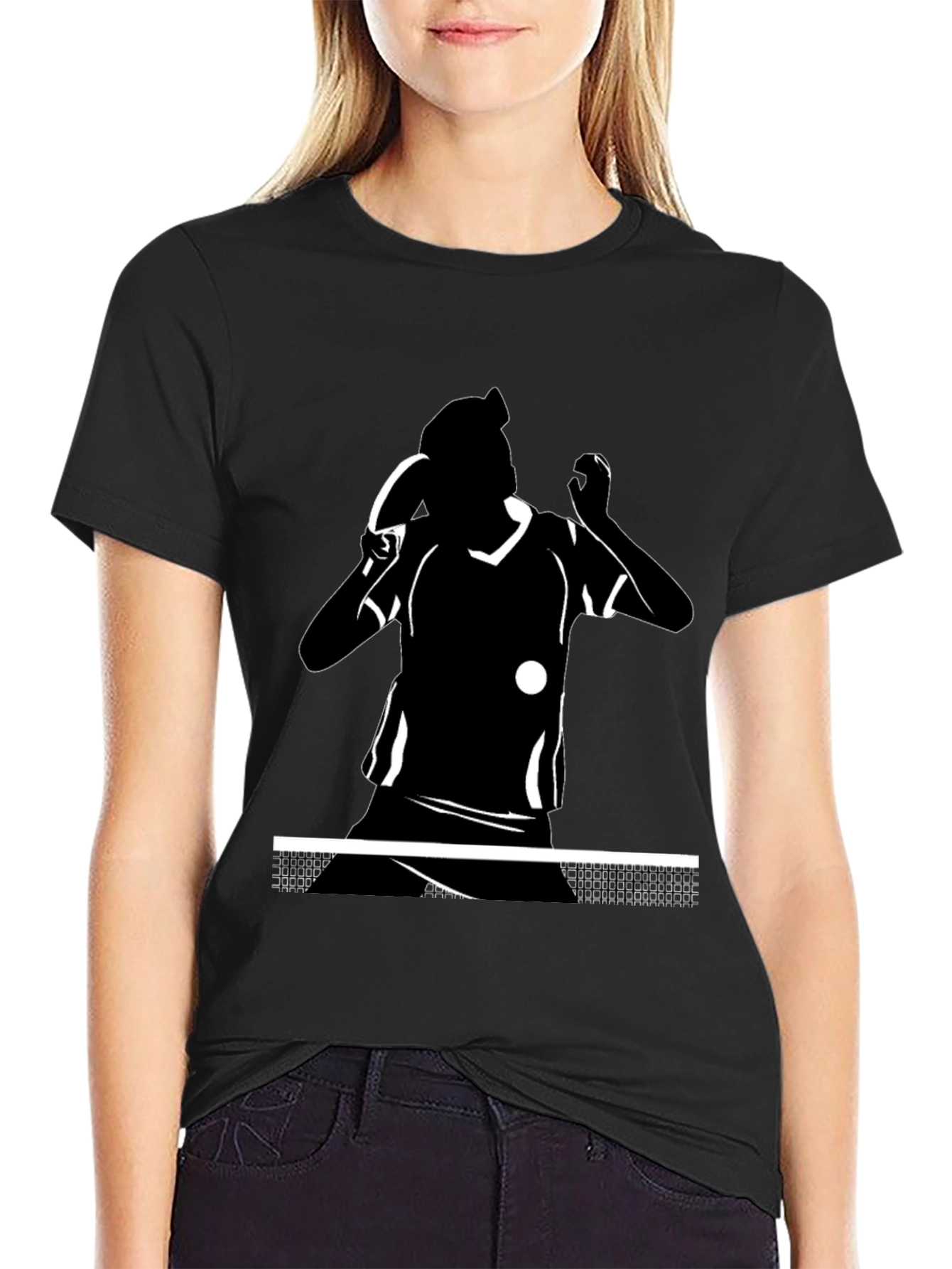 Table Tennis Player Black T-Shirt