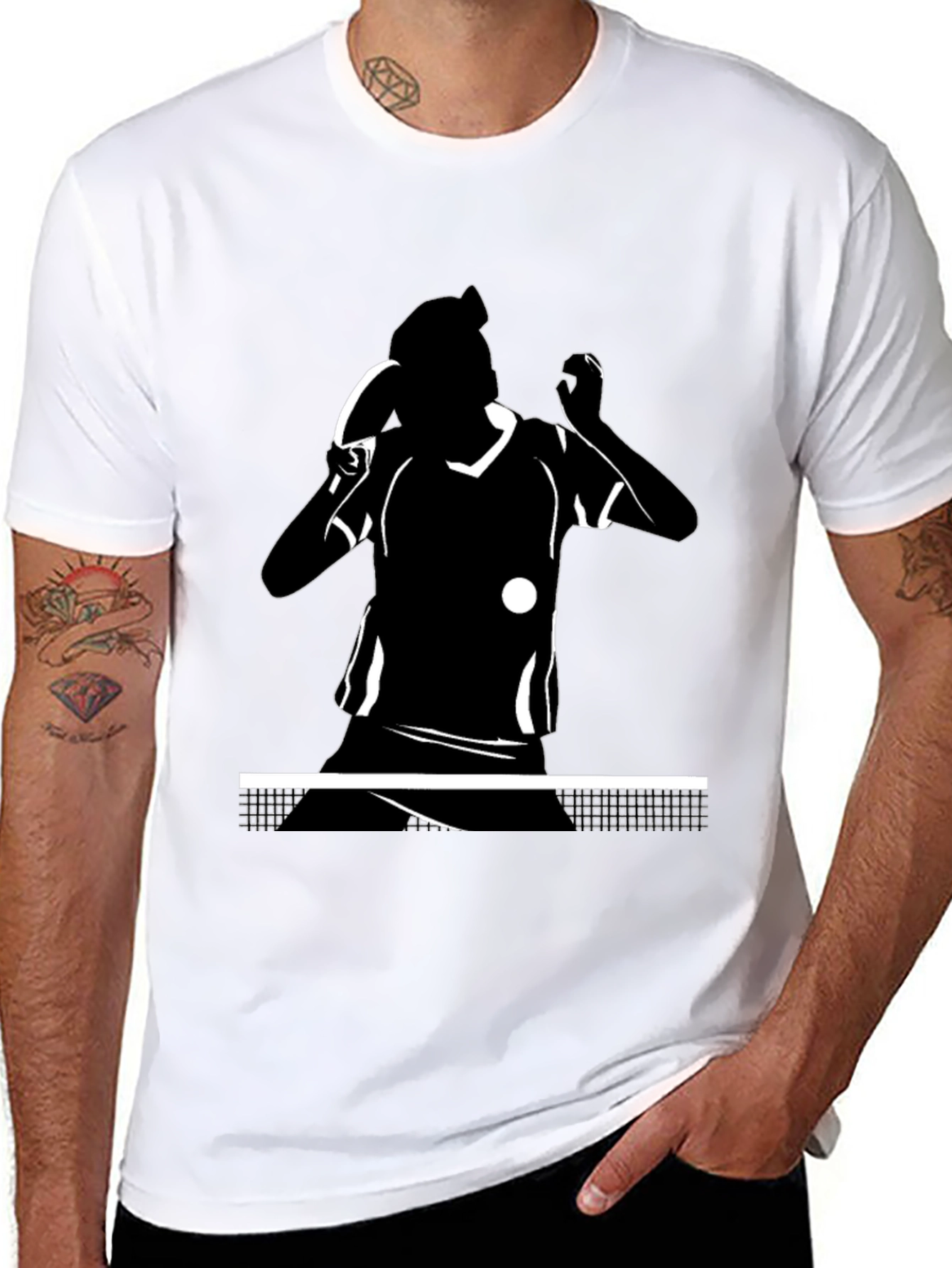 Table Tennis Player Black T-Shirt
