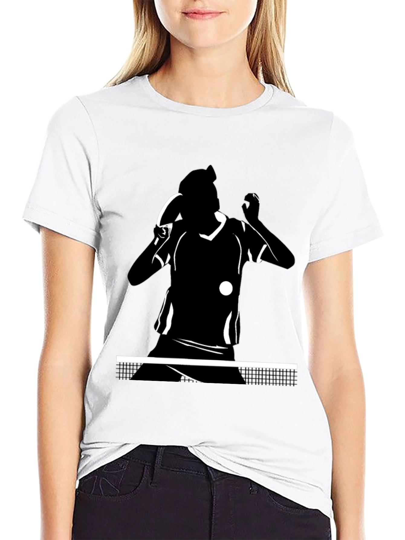 Table Tennis Player Black T-Shirt