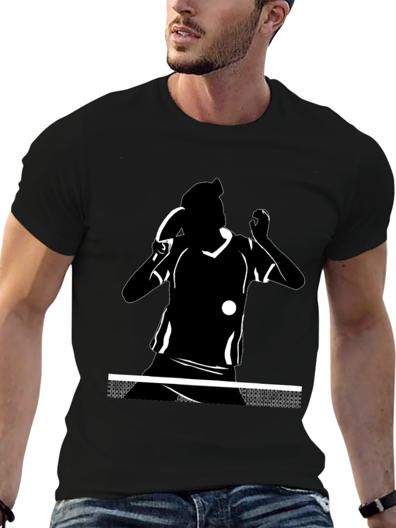 Table Tennis Player Black T-Shirt