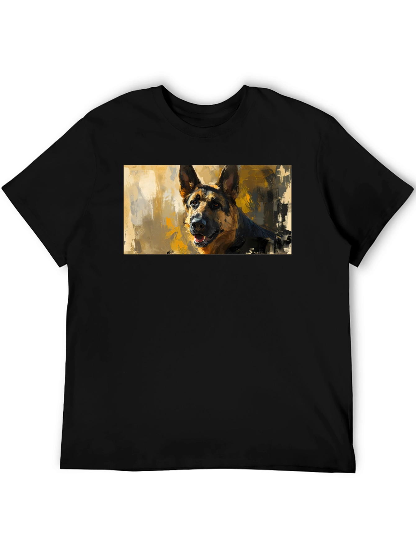 German Shepherd Art T-Shirt - Black