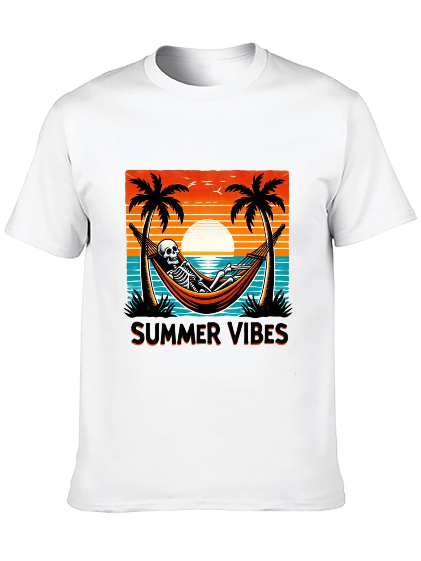 Summer Vibes Skeleton Graphic Tee