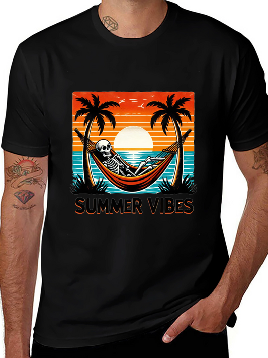 Summer Vibes Skeleton Graphic Tee