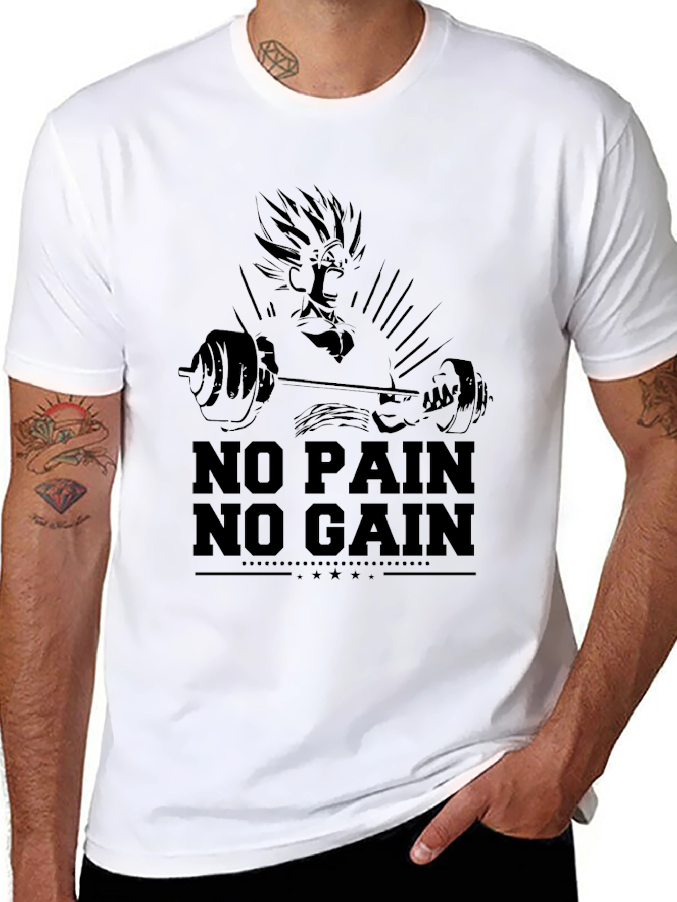 No Pain No Gain Graphic T-Shirt - Black