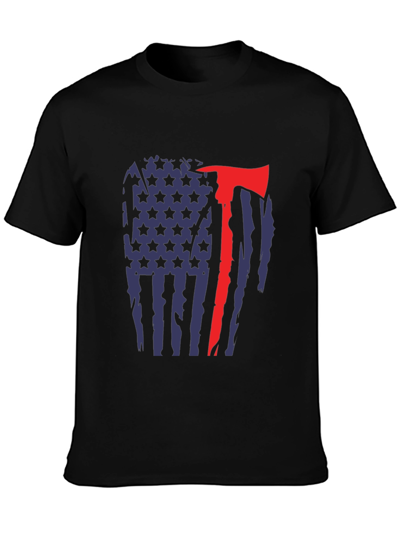 Firefighter Axe Flag Graphic T-Shirt