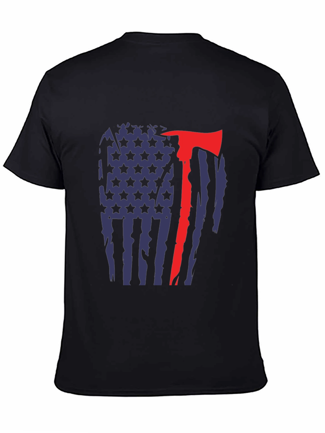 Firefighter Axe Flag Graphic T-Shirt