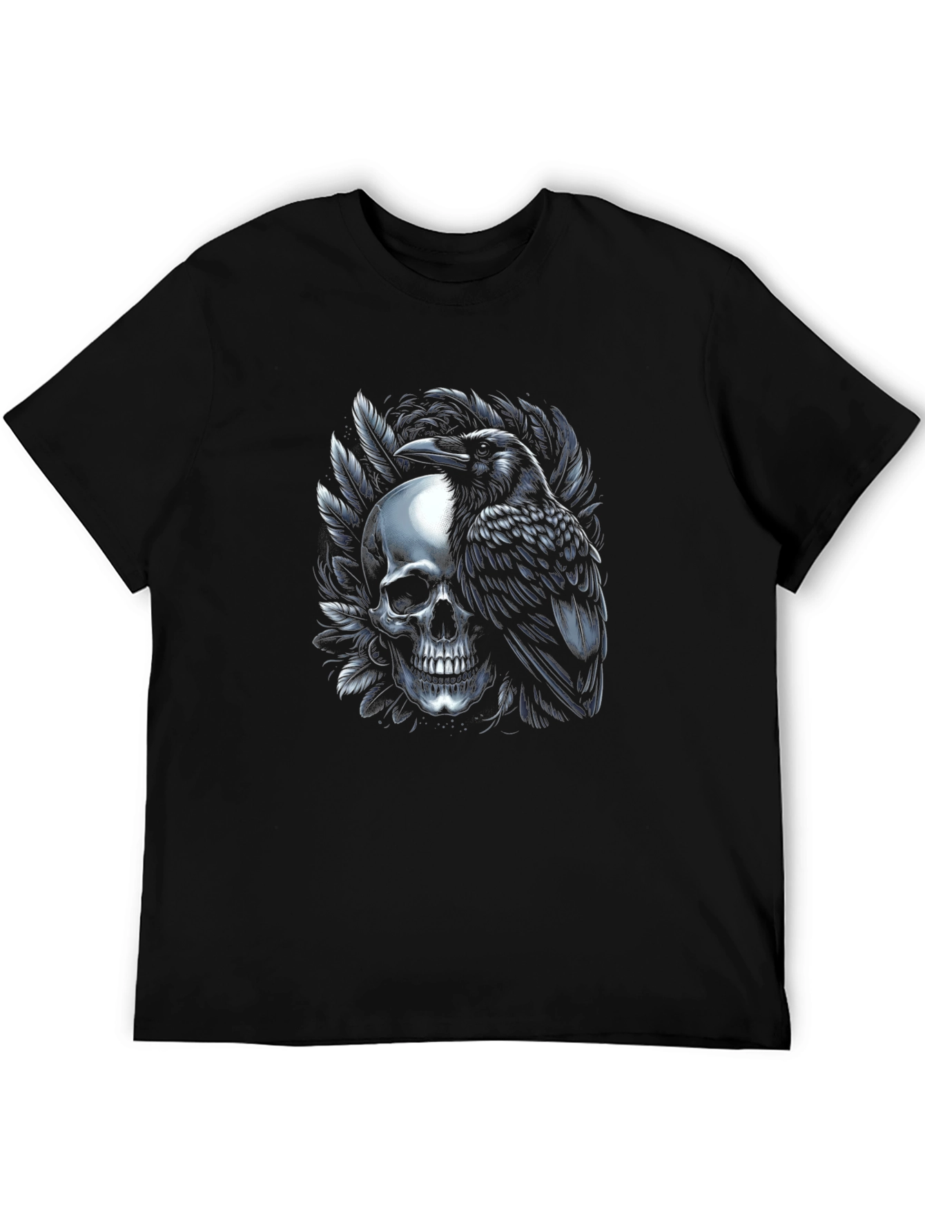Raven Skull T-Shirt - Gothic Style
