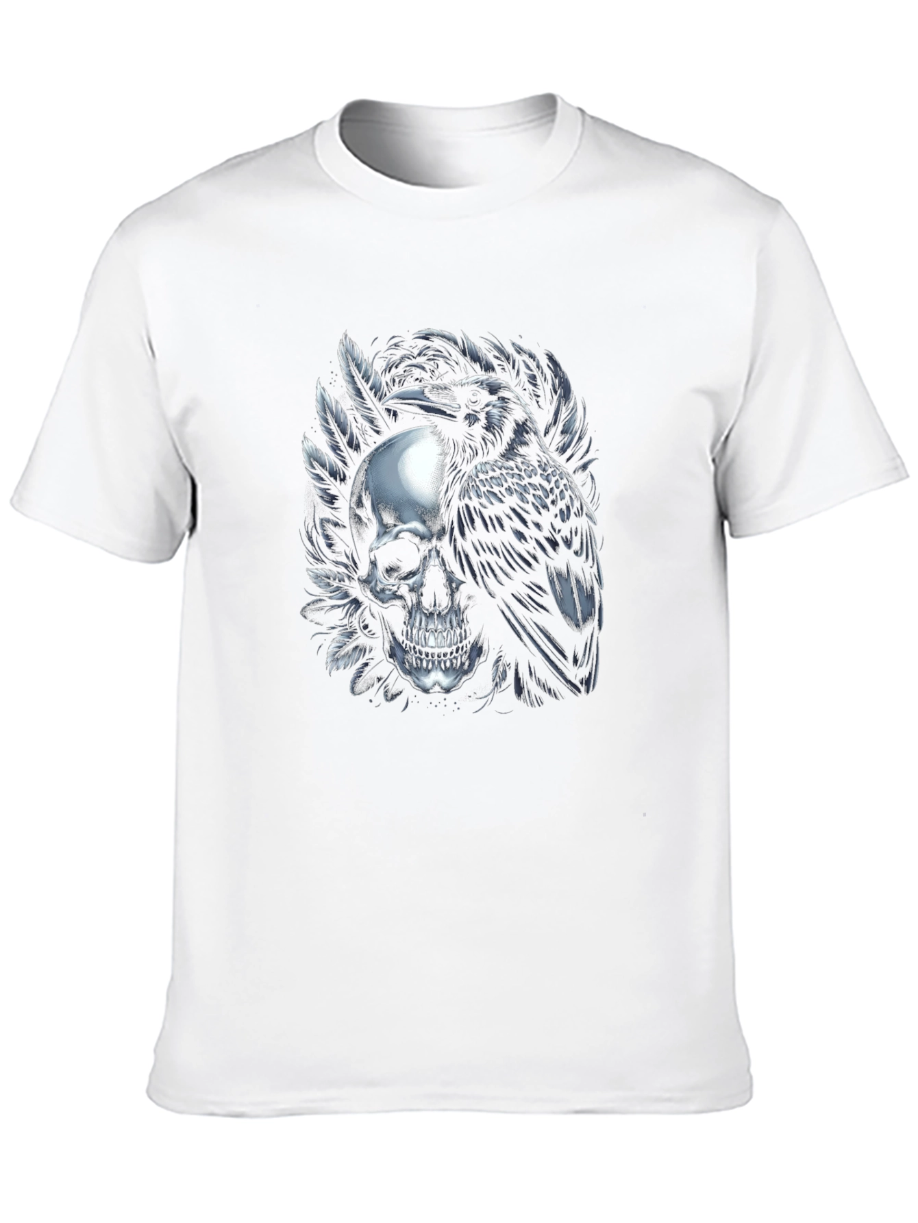 Raven Skull T-Shirt - Gothic Style