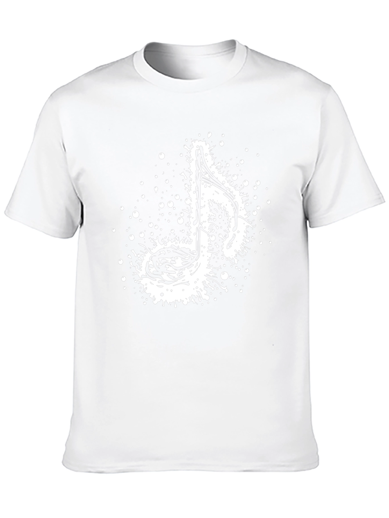 Music Note Splatter Graphic Tee - Stylish Black T-Shirt