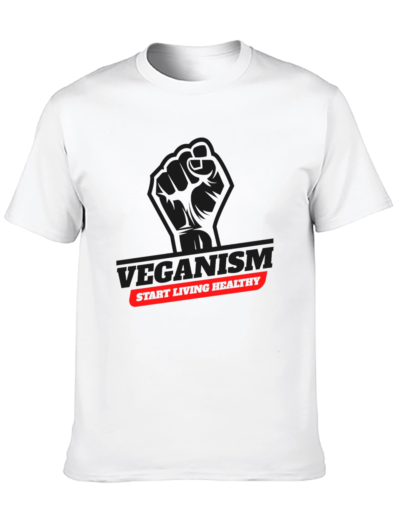 Veganism Start Living Healthy Black T-Shirt