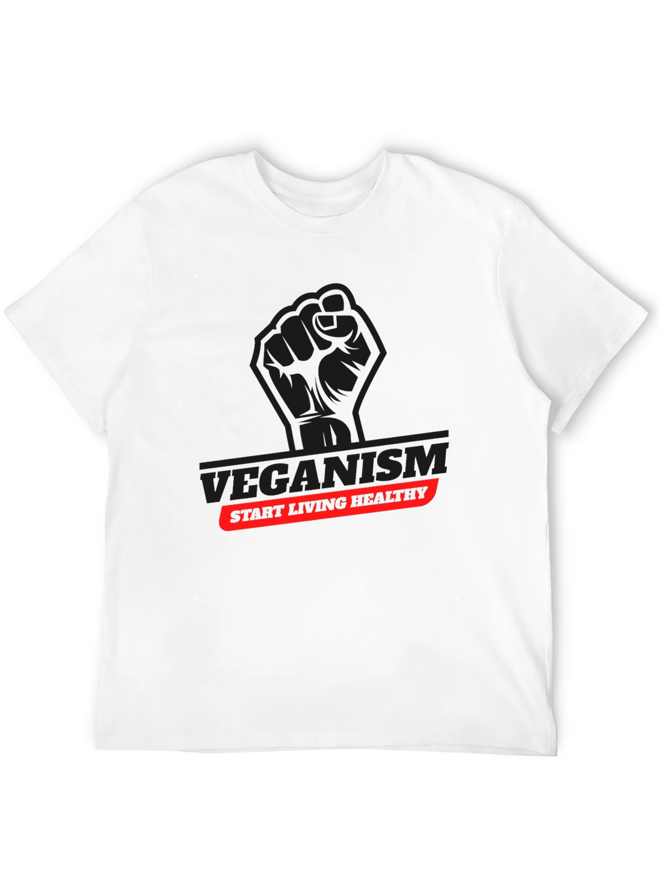 Veganism Start Living Healthy Black T-Shirt