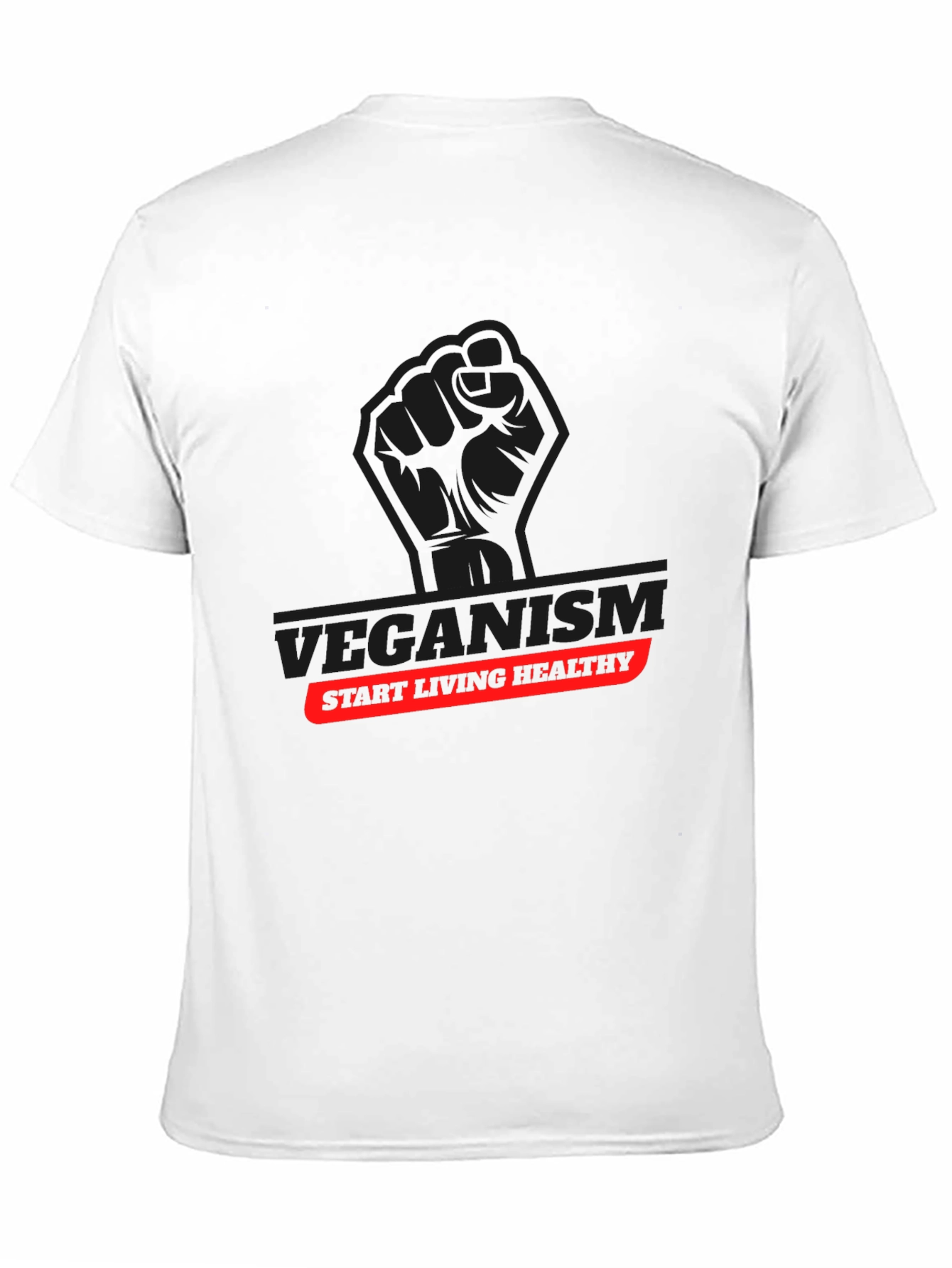 Veganism Start Living Healthy Black T-Shirt
